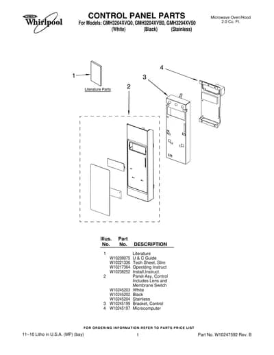 CONTROL PANEL PARTS