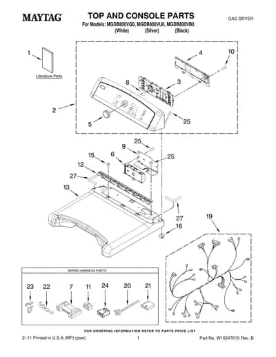 TOP AND CONSOLE PARTS