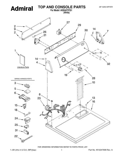 TOP AND CONSOLE PARTS