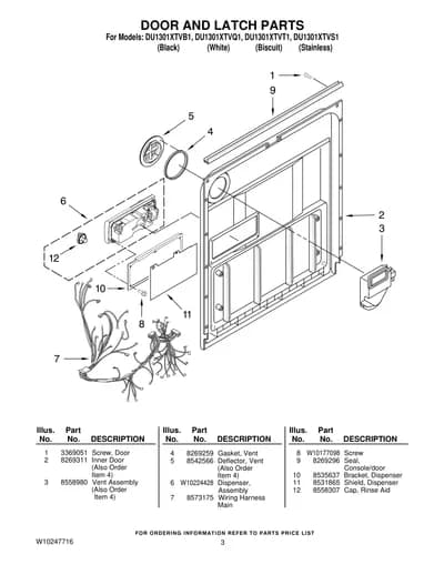 DOOR AND LATCH PARTS
