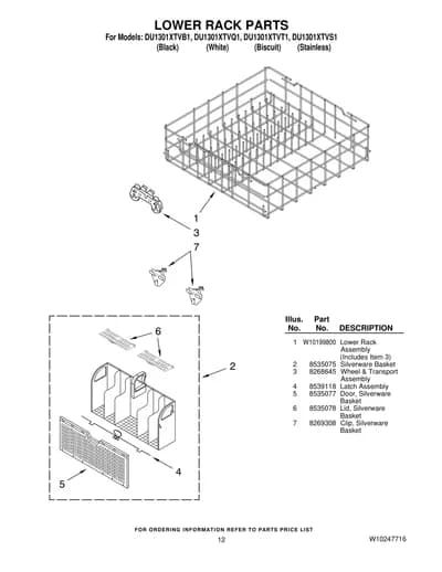 LOWER RACK PARTS