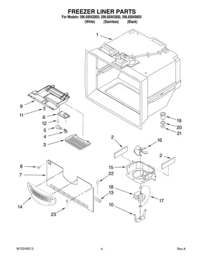 FREEZER LINER PARTS