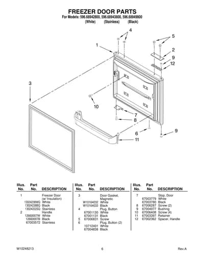 FREEZER DOOR PARTS