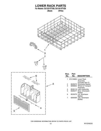 LOWER RACK PARTS