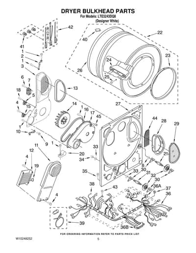 DRYER BULKHEAD PARTS