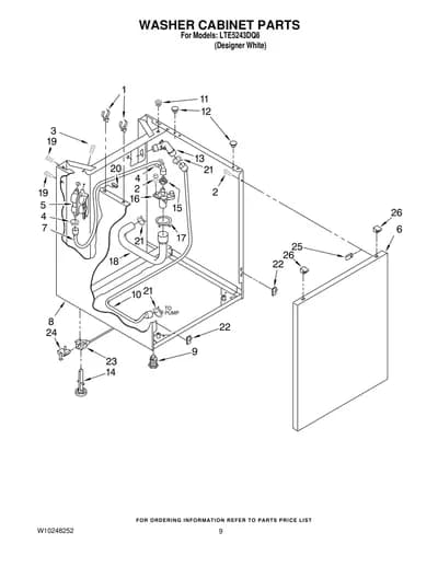 WASHER CABINET PARTS