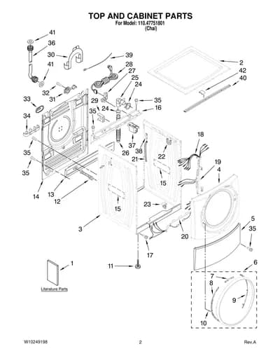 TOP AND CABINET PARTS