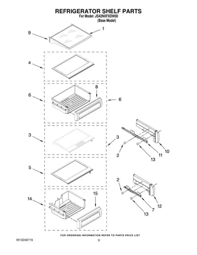 REFRIGERATOR SHELF PARTS