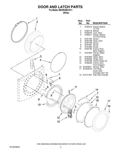 DOOR AND LATCH PARTS