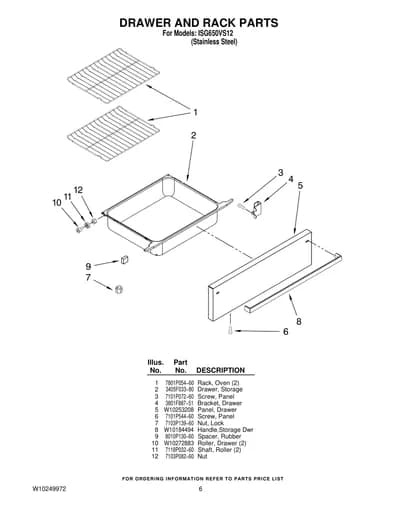 DRAWER AND RACK PARTS
