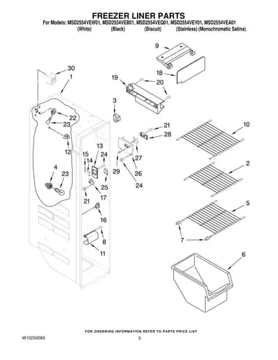 FREEZER LINER PARTS