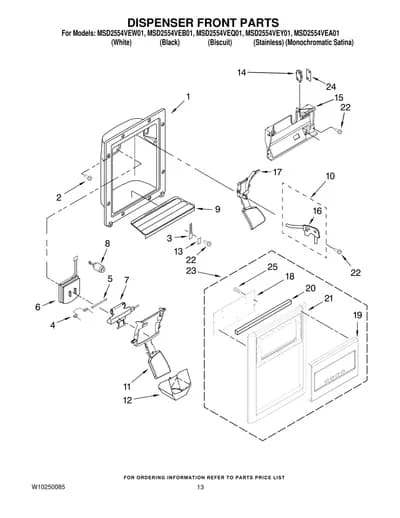 DISPENSER FRONT PARTS