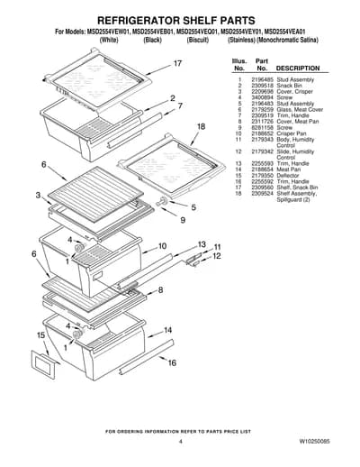 REFRIGERATOR SHELF PARTS