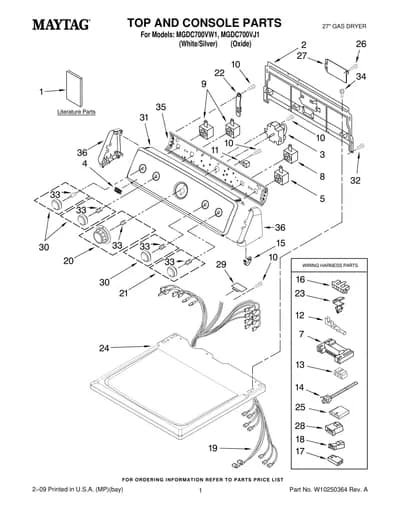 TOP AND CONSOLE PARTS