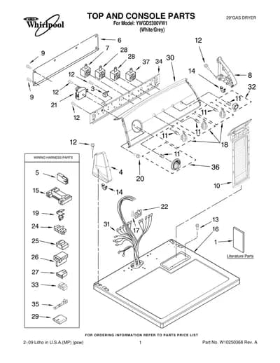 TOP AND CONSOLE PARTS
