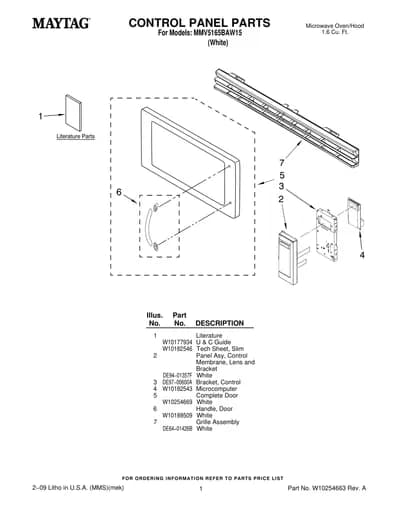 CONTROL PANEL PARTS