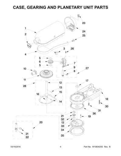 CASE, GEARING AND PLANETARY UNIT PARTS
