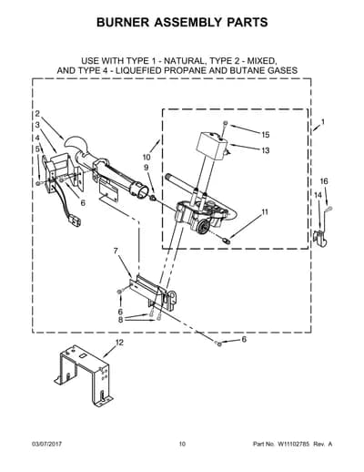 BURNER ASSEMBLY PARTS