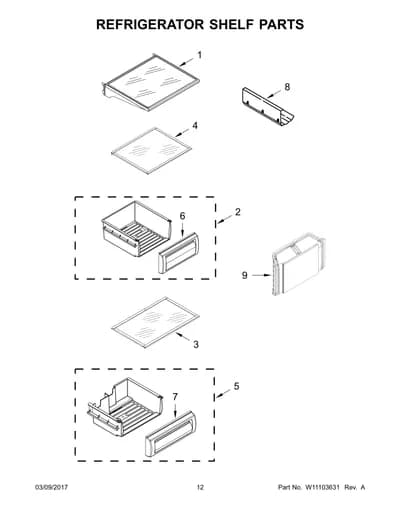 REFRIGERATOR SHELF PARTS