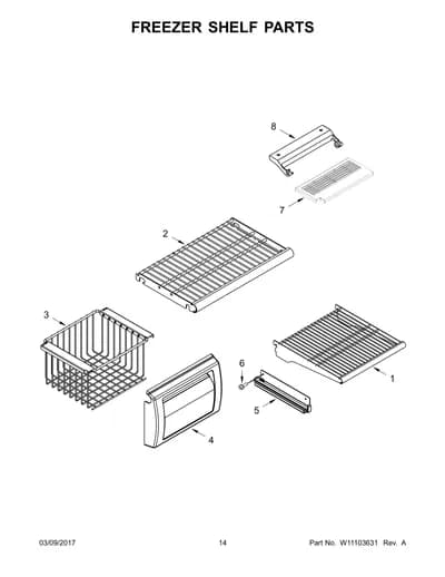 FREEZER SHELF PARTS