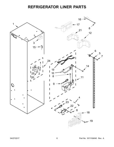 REFRIGERATOR LINER PARTS