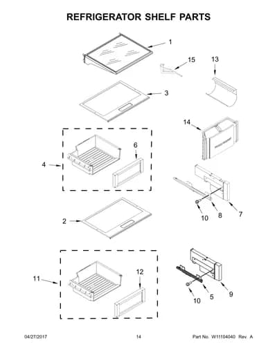 REFRIGERATOR SHELF PARTS
