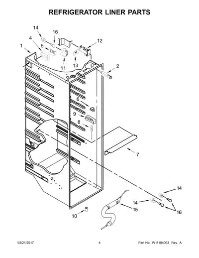 REFRIGERATOR LINER PARTS