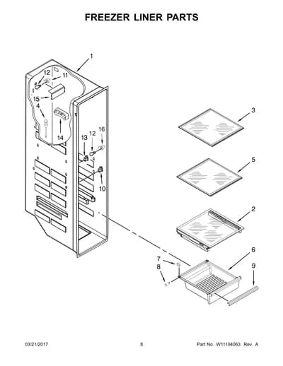 FREEZER LINER PARTS