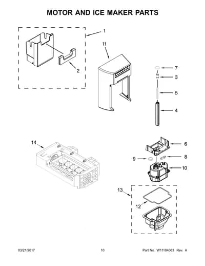 MOTOR AND ICE MAKER PARTS