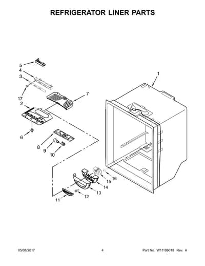 REFRIGERATOR LINER PARTS