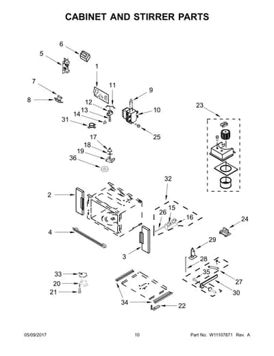 CABINET AND STIRRER PARTS