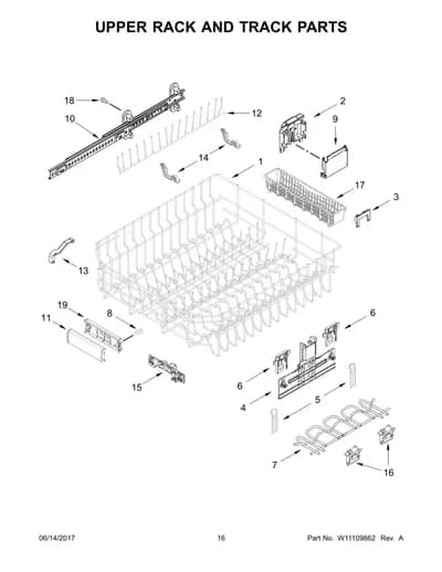 UPPER RACK AND TRACK PARTS