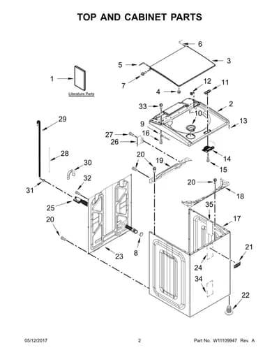 TOP AND CABINET PARTS