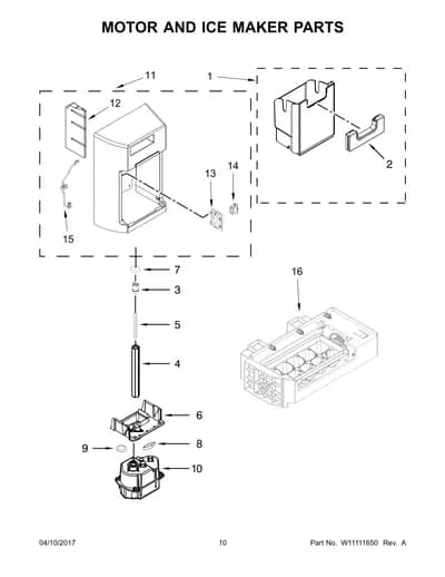 MOTOR AND ICE MAKER PARTS