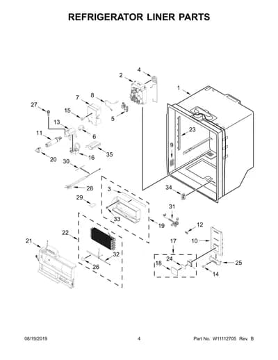 REFRIGERATOR LINER PARTS