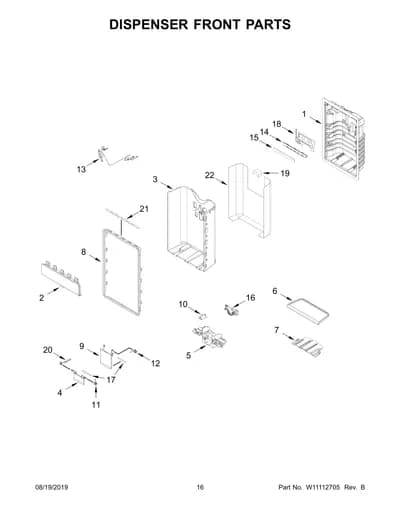 DISPENSER FRONT PARTS