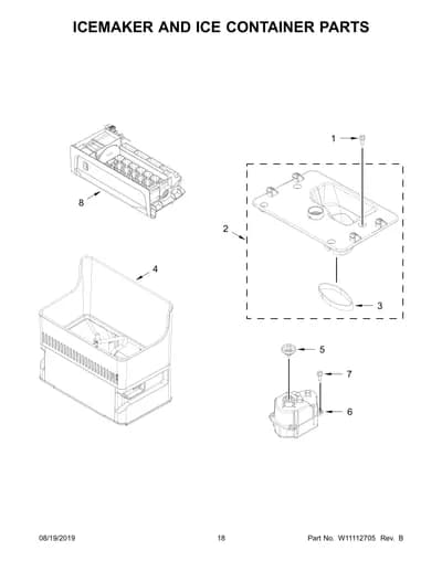 ICEMAKER AND ICE CONTAINER PARTS