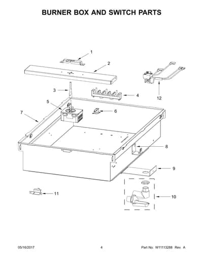 BURNER BOX AND SWITCH PARTS