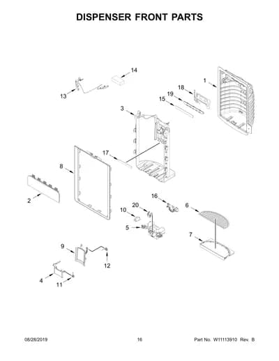 DISPENSER FRONT PARTS