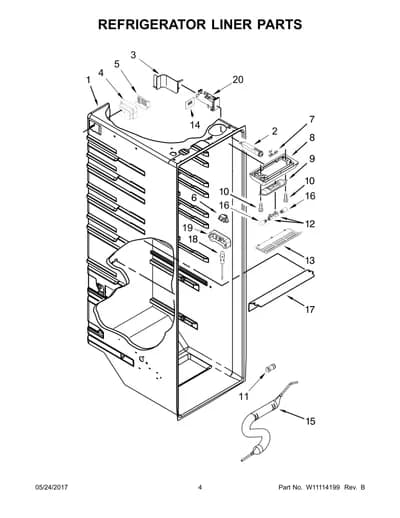 REFRIGERATOR LINER PARTS