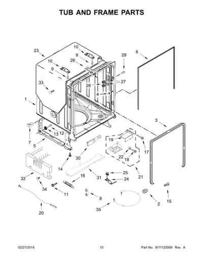 TUB AND FRAME PARTS