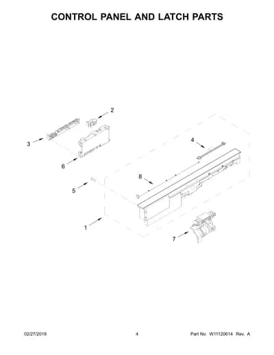 CONTROL PANEL AND LATCH PARTS