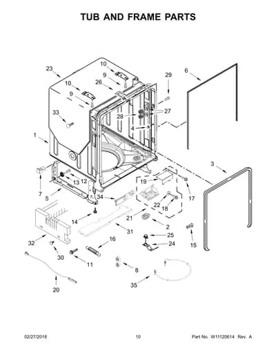 TUB AND FRAME PARTS