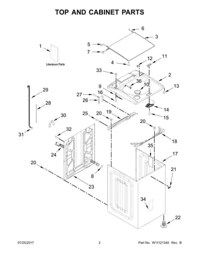 TOP AND CABINET PARTS