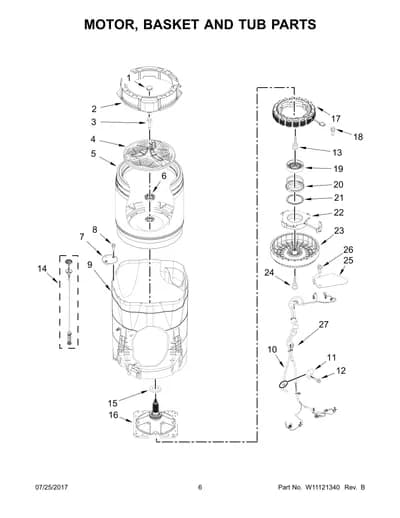MOTOR, BASKET AND TUB PARTS