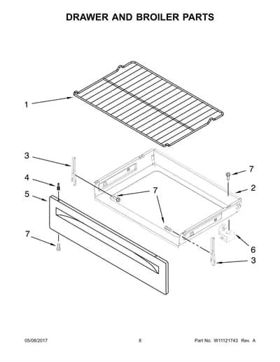 DRAWER AND BROILER PARTS
