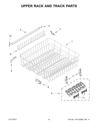 UPPER RACK AND TRACK PARTS