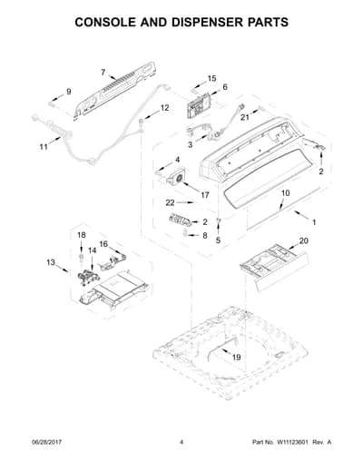 CONSOLE AND DISPENSER PARTS