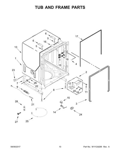 TUB AND FRAME PARTS