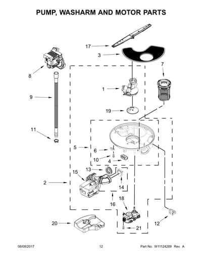 PUMP, WASHARM AND MOTOR PARTS